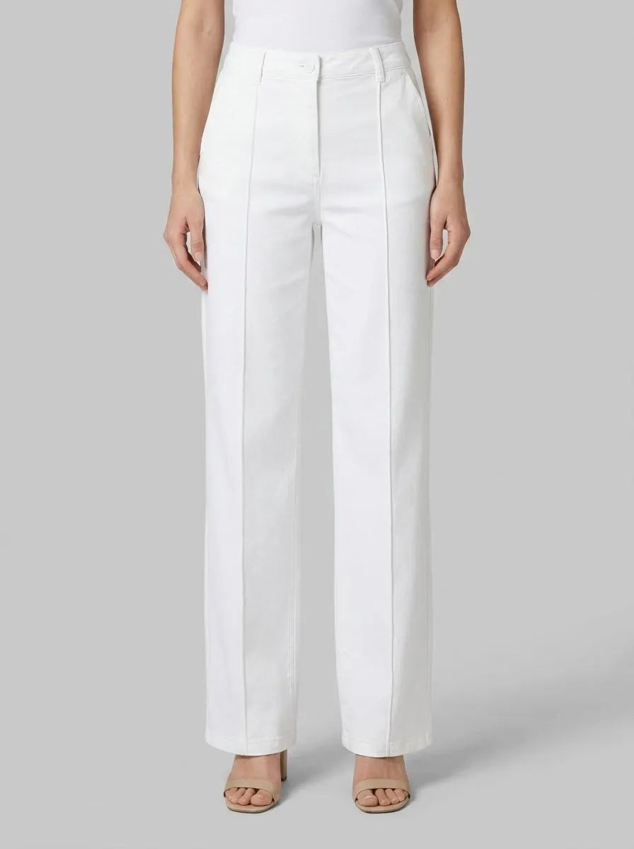 More &amp; More Off White Women Cotton Twill Trousers SKU: 61024059_0041 Image 00