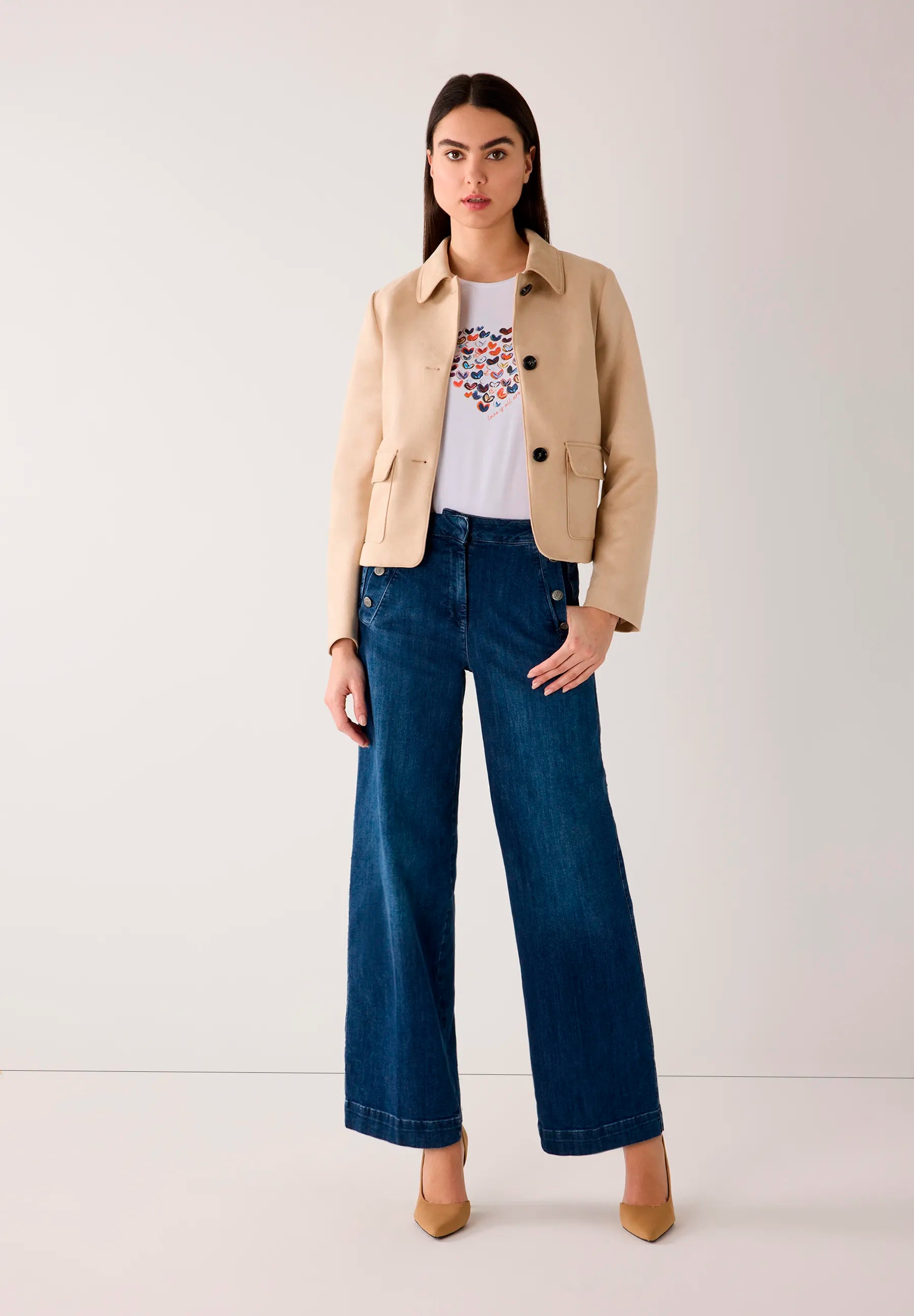 More &amp; More Middle Blue Denim Women Wide-Leg Jeans with Buttons SKU: 61024251_0962 Image 01