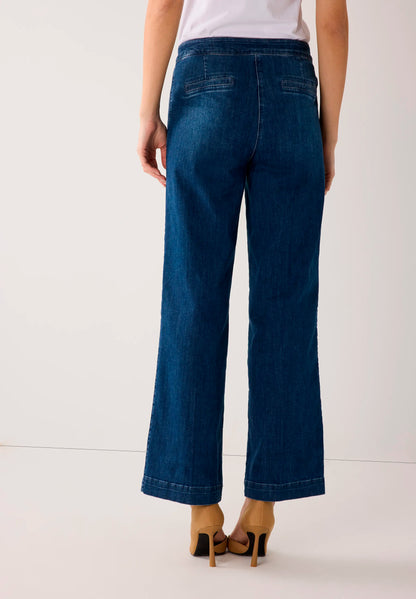 More &amp; More Middle Blue Denim Women Wide-Leg Jeans with Buttons SKU: 61024251_0962 Image 04