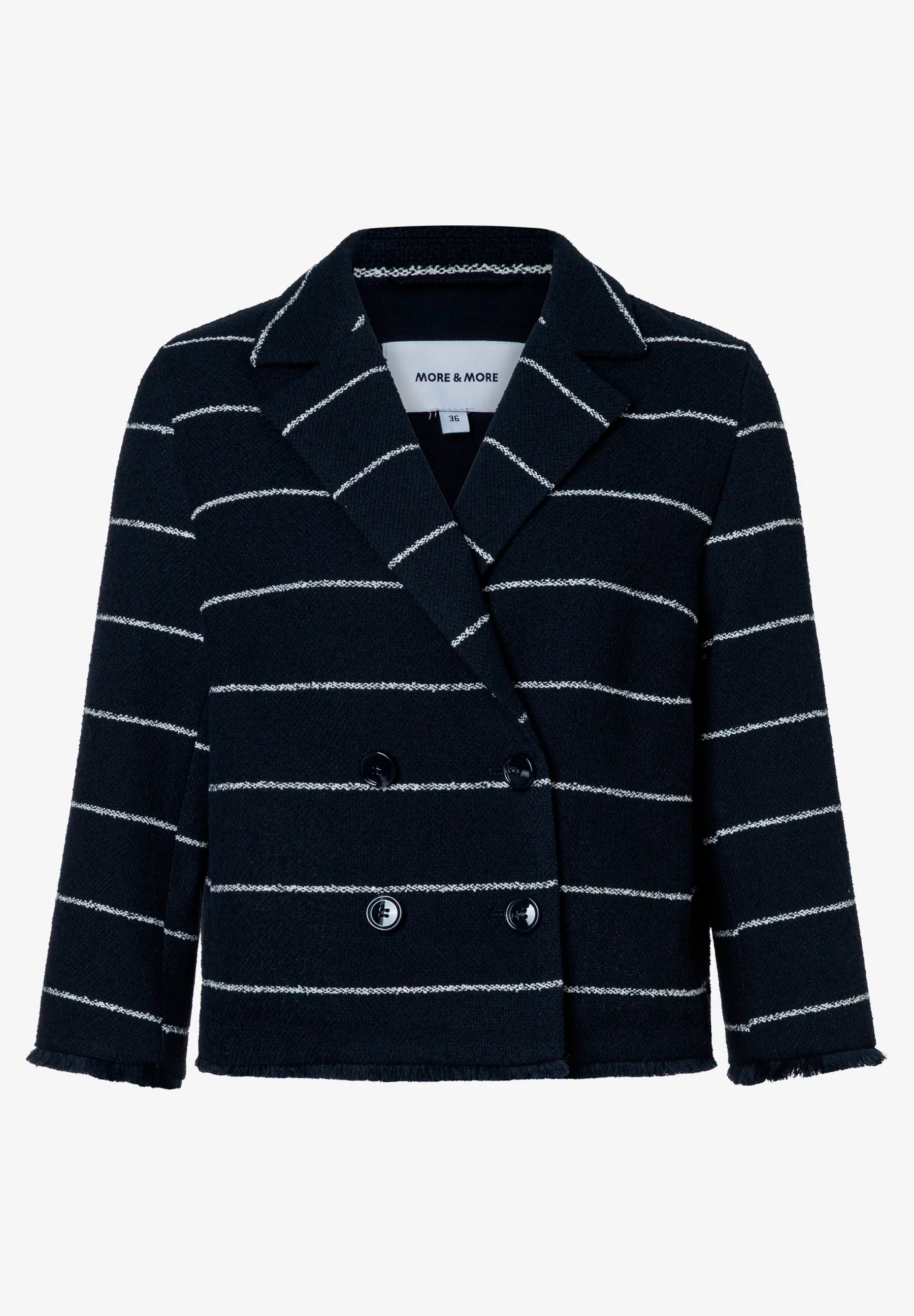 More &amp; More Boucle Stripe Women Blazer with Stripes SKU: 61026053_2373 Image 03