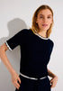More & More Classic Blue Women T-Shirt with Wavy Edge SKU: 61030010_0373 Image 01