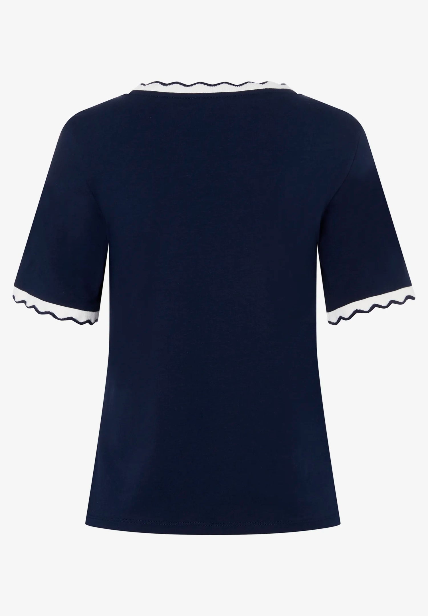 More &amp; More Classic Blue Women T-Shirt with Wavy Edge SKU: 61030010_0373 Image 06