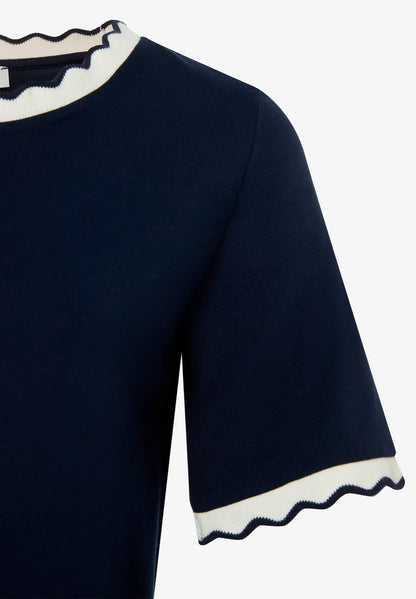 More &amp; More Classic Blue Women T-Shirt with Wavy Edge SKU: 61030010_0373 Image 07