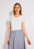 More & More Off White Women T-Shirt with Decorative Neckline SKU: 61030021_0041 Image 01
