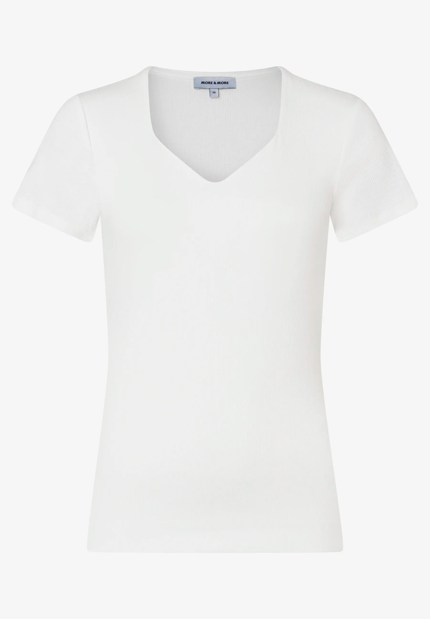 More &amp; More Off White Women T-Shirt with Decorative Neckline SKU: 61030021_0041 Image 03