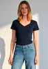 More & More Classic Blue Women T-Shirt with Decorative Neckline SKU: 61030021_0373 Image 01
