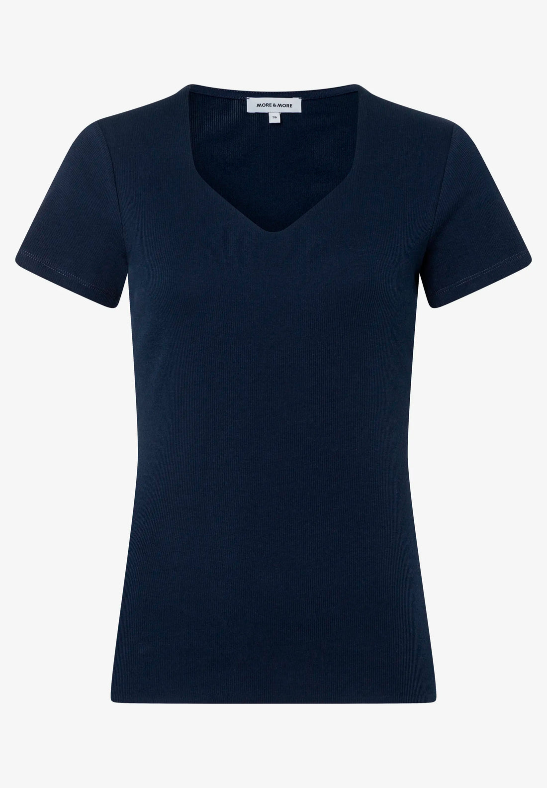 More &amp; More Classic Blue Women T-Shirt with Decorative Neckline SKU: 61030021_0373 Image 02