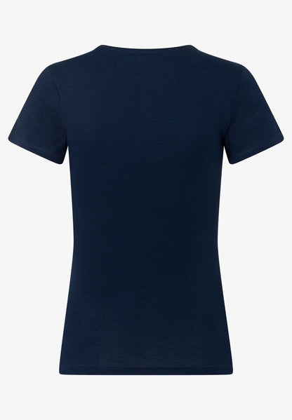 More &amp; More Classic Blue Women T-Shirt with Decorative Neckline SKU: 61030021_0373 Image 03