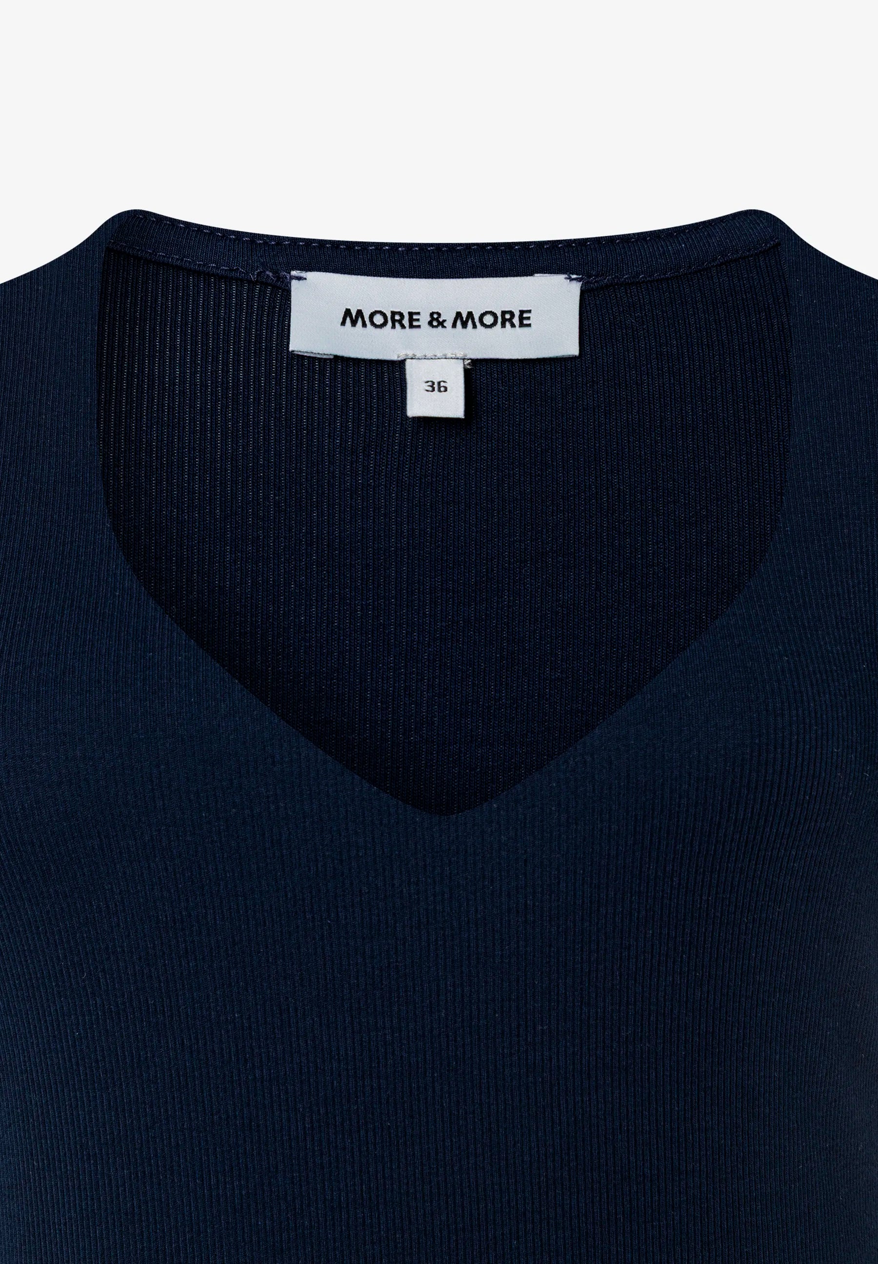 More &amp; More Classic Blue Women T-Shirt with Decorative Neckline SKU: 61030021_0373 Image 04