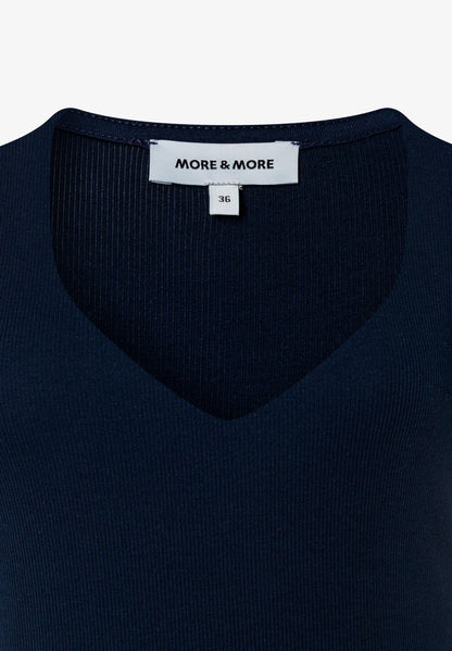 More &amp; More Classic Blue Women T-Shirt with Decorative Neckline SKU: 61030021_0373 Image 04