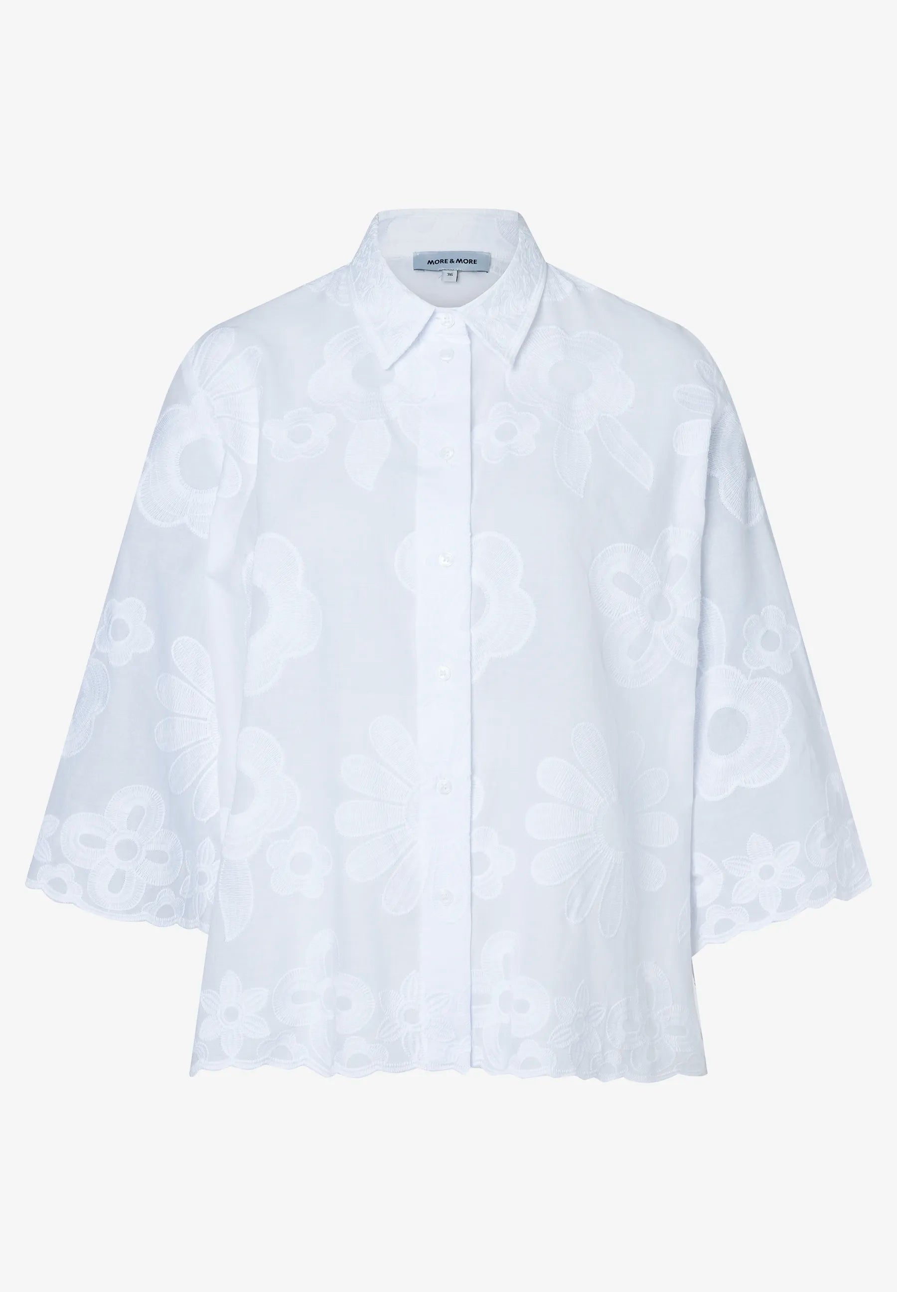 More &amp; More White Women Blouse with Embroidery SKU: 61032001_0010 Image 02