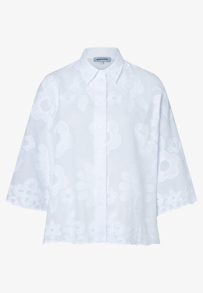 More &amp; More White Women Blouse with Embroidery SKU: 61032001_0010 Image 02
