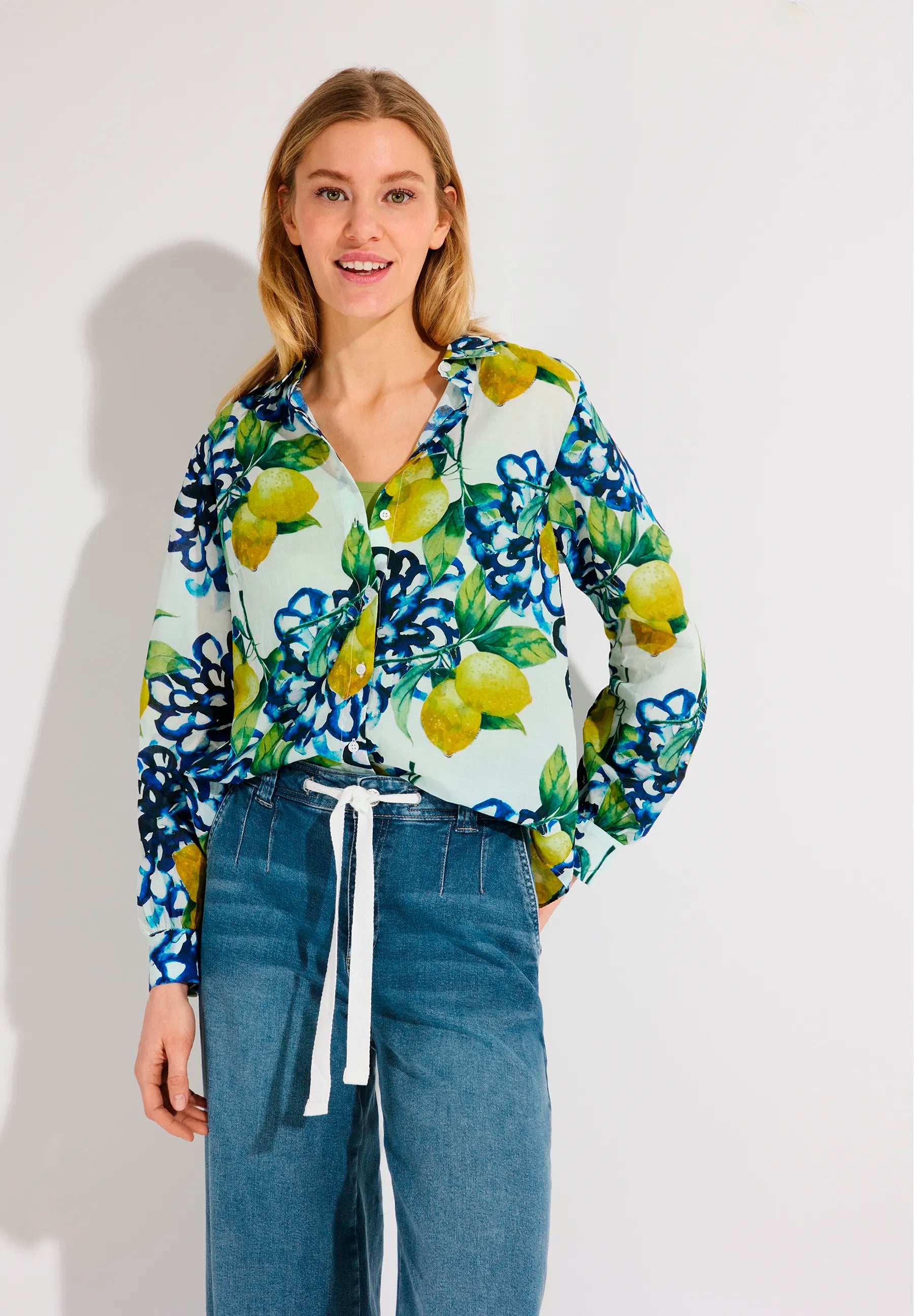 More &amp; More Lemon Print Women Blouse with "Lemon Print" SKU: 61032006_5041 Image 01