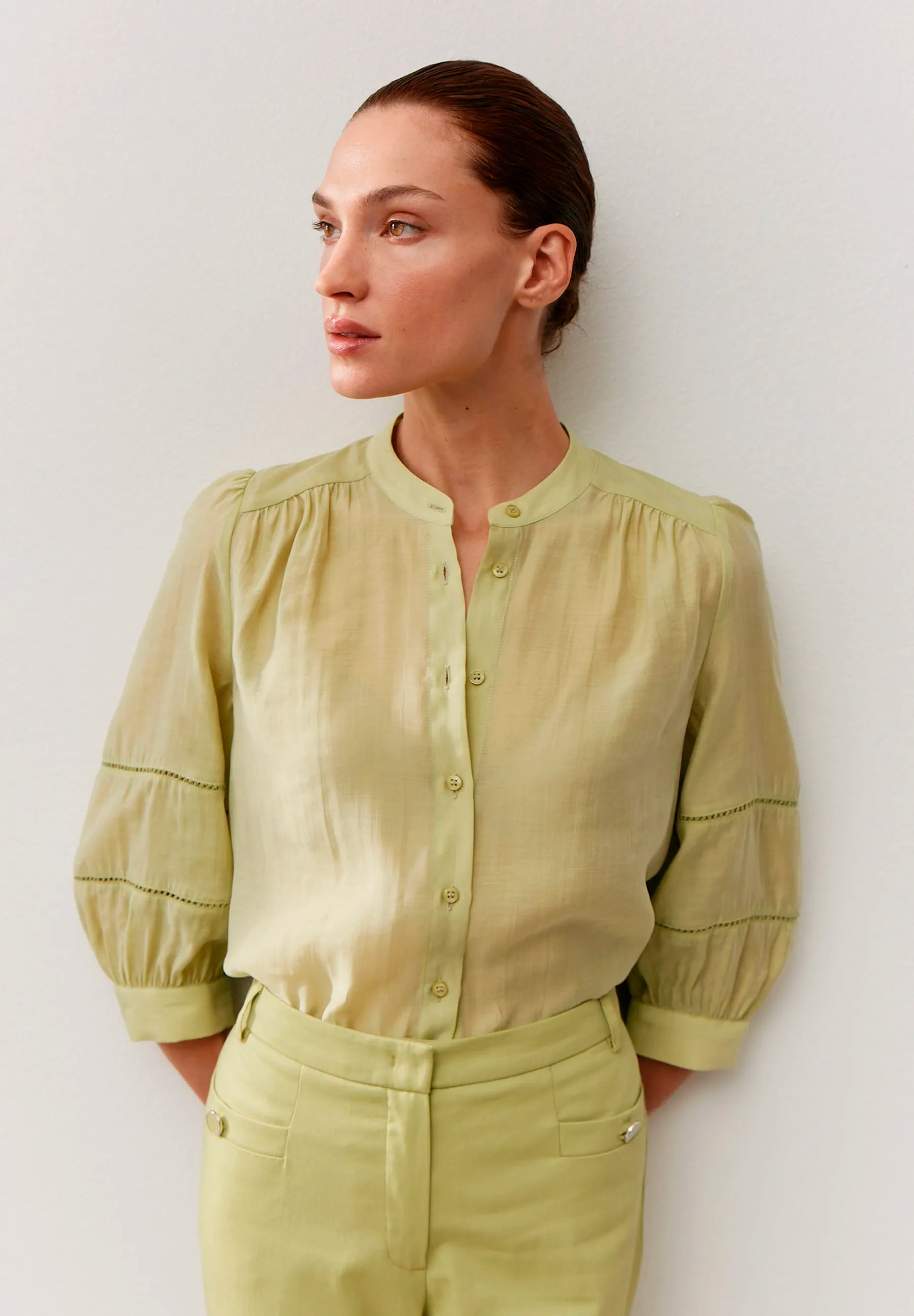 More &amp; More Pistachio Women Feminine Blouse SKU: 61032011_0603 Image 01