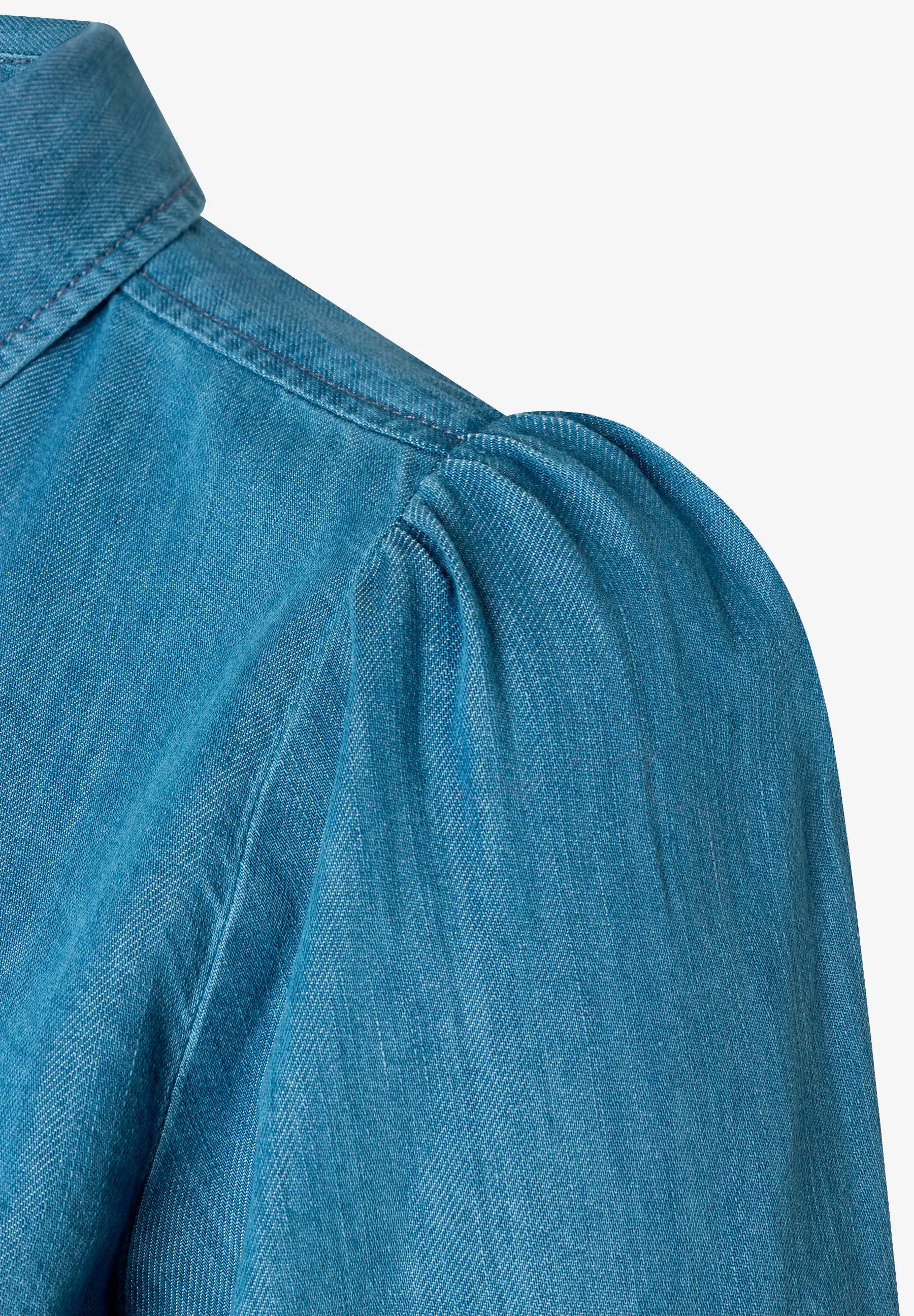 More &amp; More Middle Blue Denim Women Denim Blouse with Embroidery SKU: 61032200_0962 Image 07