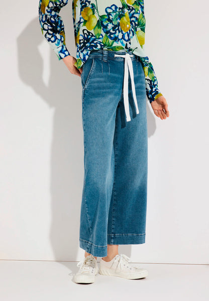 More &amp; More Middle Blue Denim Women Jeans Culottes with Drawstring SKU: 61034209_0962 Image 03
