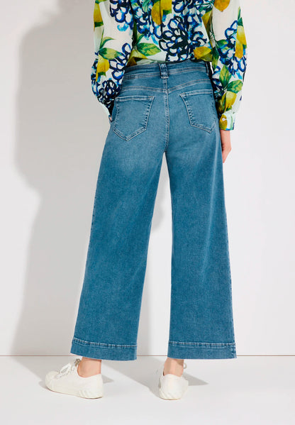 More &amp; More Middle Blue Denim Women Jeans Culottes with Drawstring SKU: 61034209_0962 Image 04