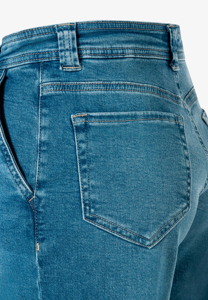More &amp; More Middle Blue Denim Women Jeans Culottes with Drawstring SKU: 61034209_0962 Image 07