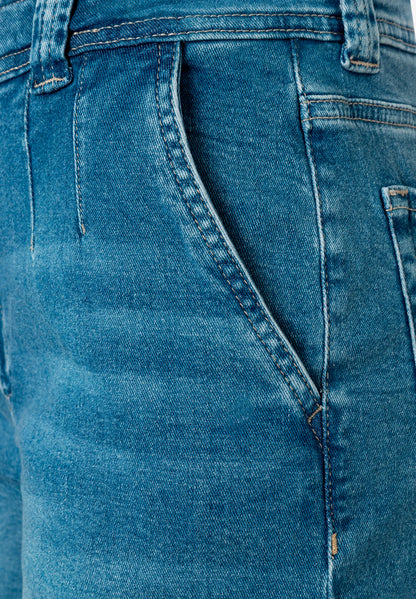 More &amp; More Middle Blue Denim Women Jeans Culottes with Drawstring SKU: 61034209_0962 Image 08