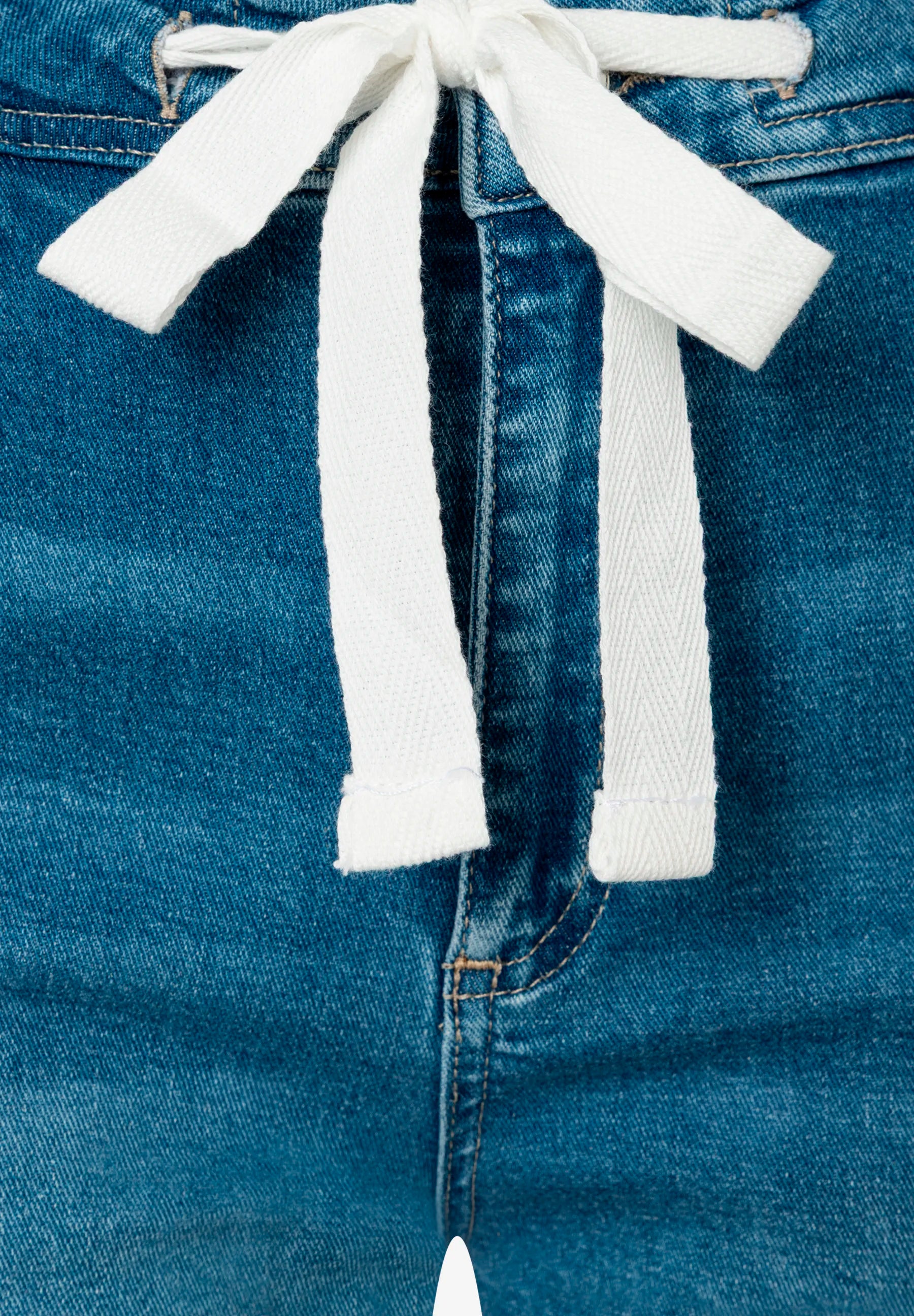 More &amp; More Middle Blue Denim Women Jeans Culottes with Drawstring SKU: 61034209_0962 Image 09