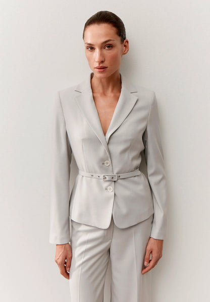 More &amp; More Two Tone Structure Women Blazer with Belt SKU: 61036000_2713 Image 01