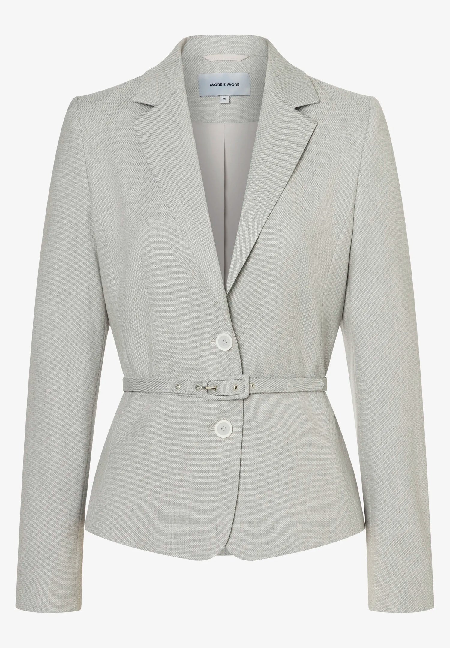 More &amp; More Two Tone Structure Women Blazer with Belt SKU: 61036000_2713 Image 02