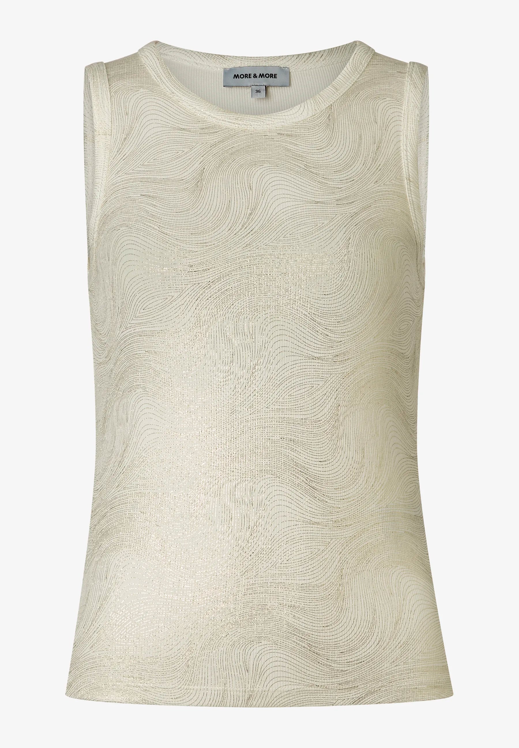 More &amp; More Foil Waves Print Women Top with Glossy Coating SKU: 61040067_2041 Image 03