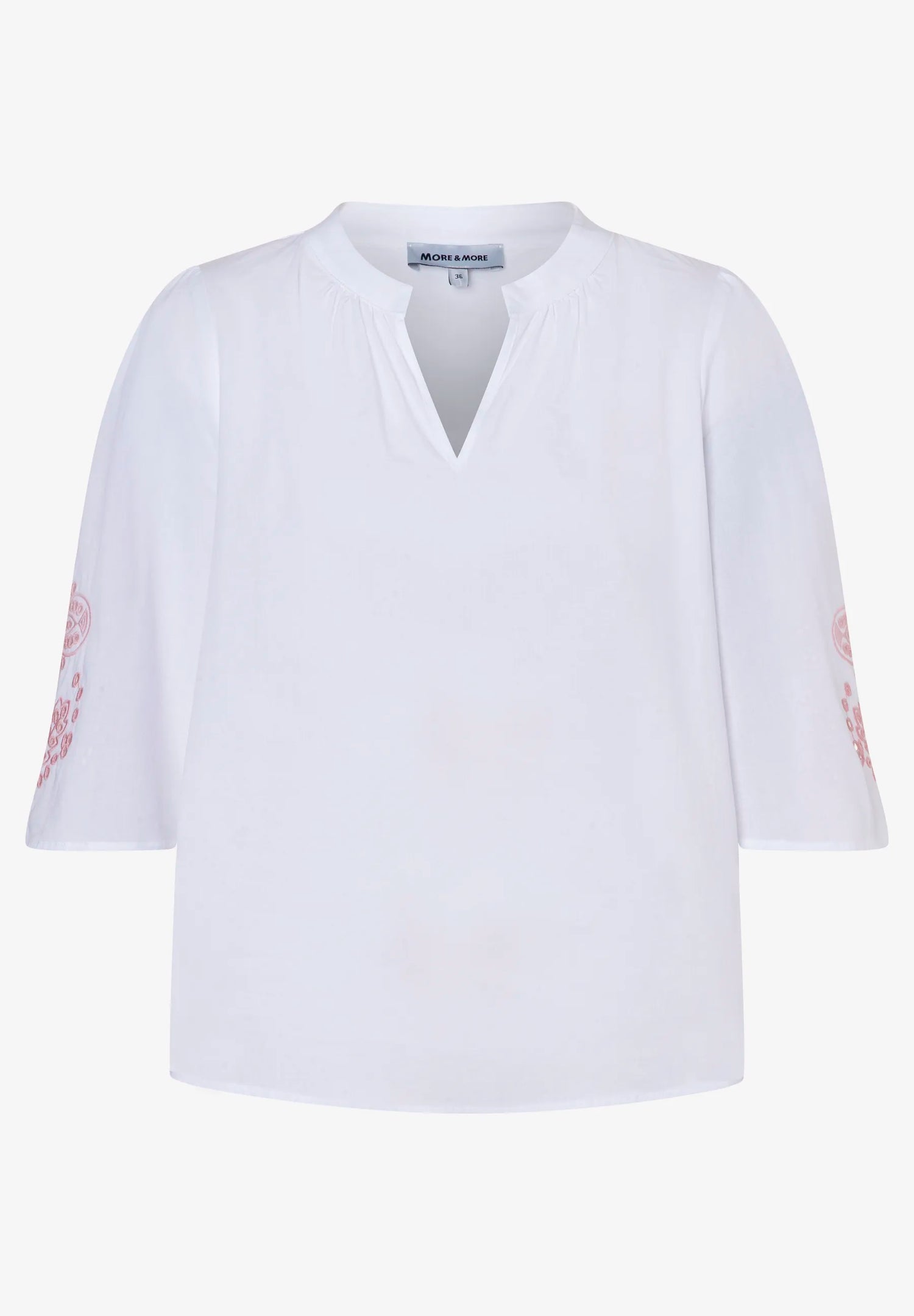 More &amp; More White Women Blouse with Embroidered Sleeves SKU: 61042063_0010 Image 04