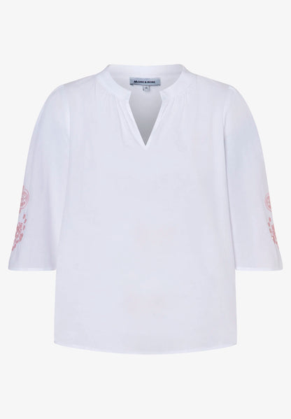 More &amp; More White Women Blouse with Embroidered Sleeves SKU: 61042063_0010 Image 04