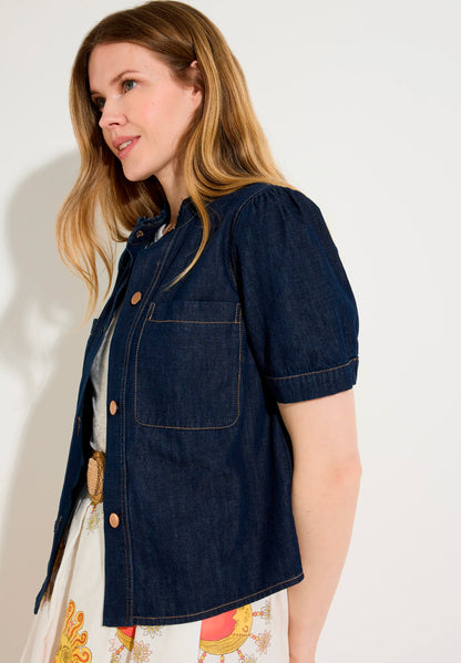 More &amp; More Dark Blue Denim Women Denim Blouse SKU: 61042203_0963 Image 03