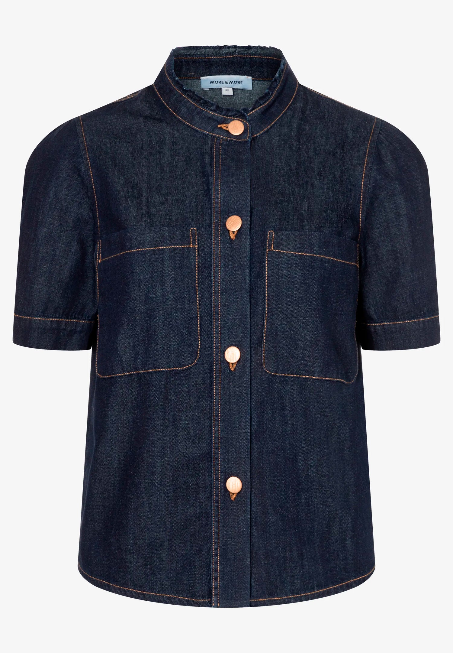 More &amp; More Dark Blue Denim Women Denim Blouse SKU: 61042203_0963 Image 04