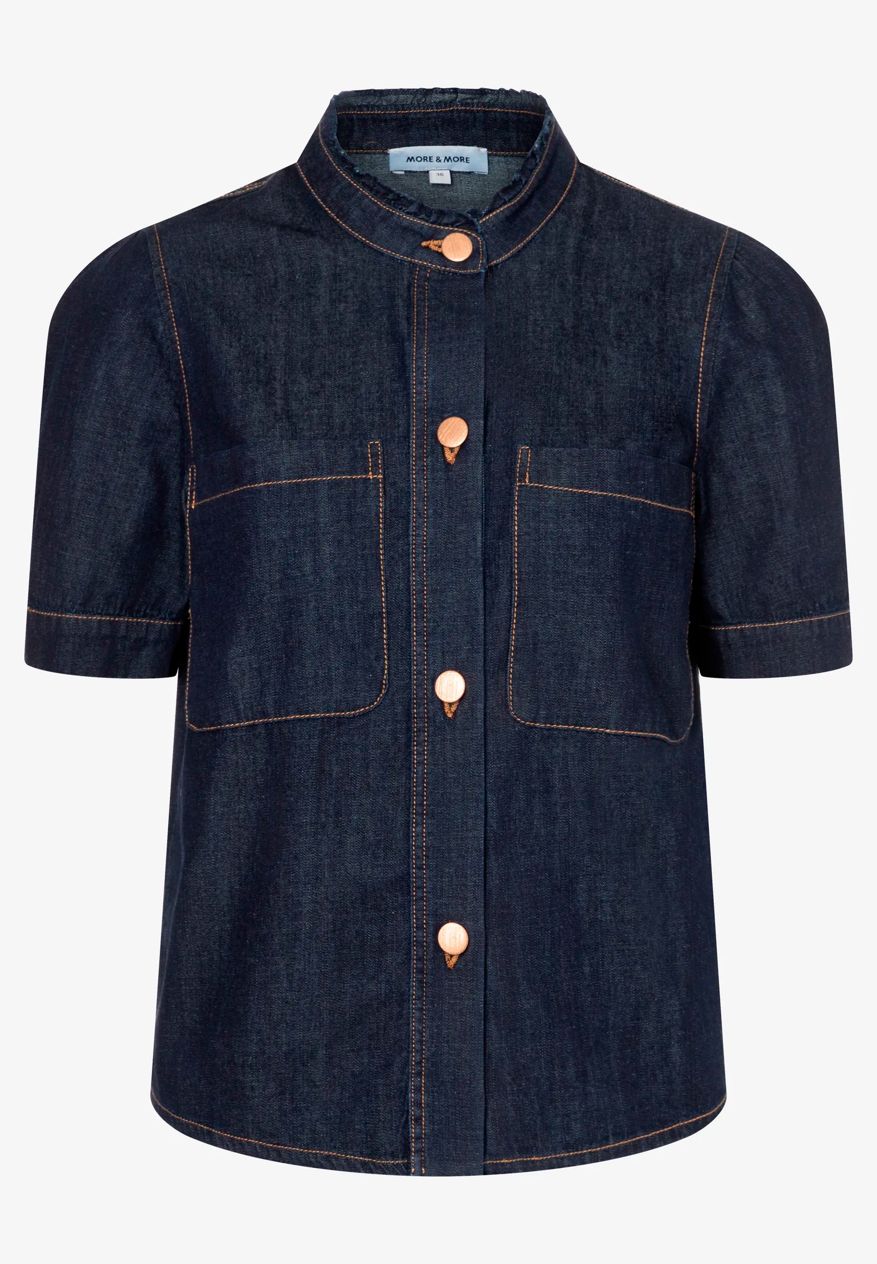More &amp; More Dark Blue Denim Women Denim Blouse SKU: 61042203_0963 Image 04
