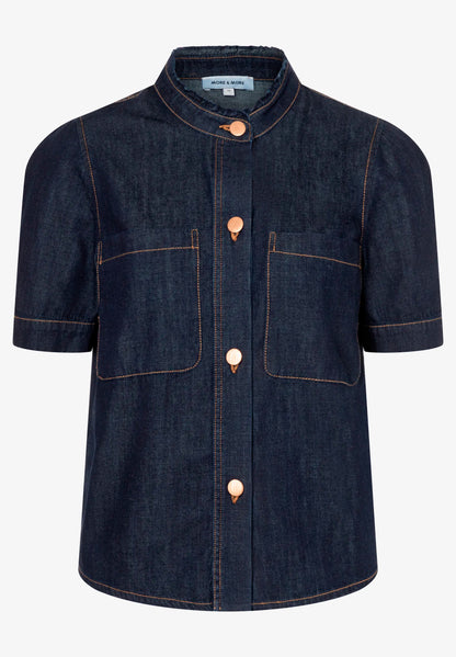 More &amp; More Dark Blue Denim Women Denim Blouse SKU: 61042203_0963 Image 04