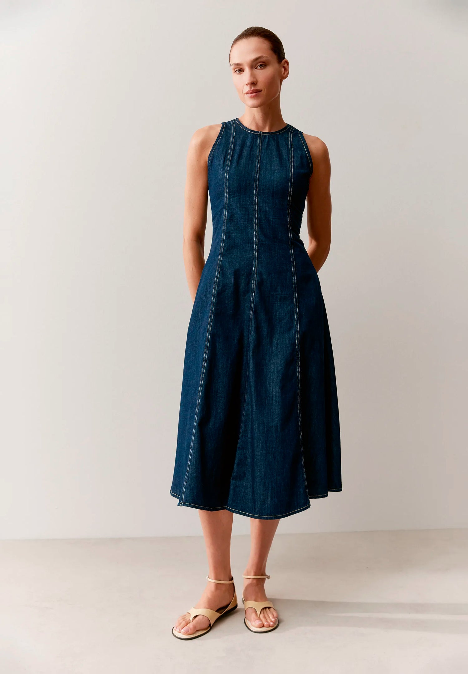More &amp; More Dark Blue Denim Women Denim Dress SKU: 61043461_0963 Image 01