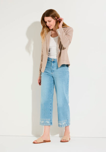More &amp; More Light Blue Denim Women Jeans with Embroidery At The Hem SKU: 61044250_0961 Image 02