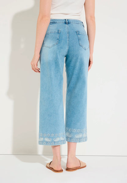 More &amp; More Light Blue Denim Women Jeans with Embroidery At The Hem SKU: 61044250_0961 Image 03