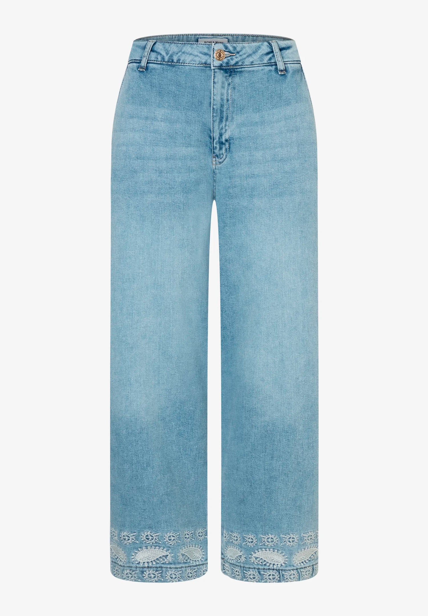 More &amp; More Light Blue Denim Women Jeans with Embroidery At The Hem SKU: 61044250_0961 Image 04
