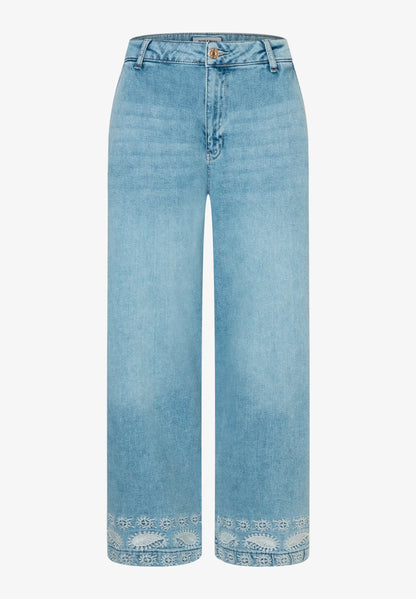 More &amp; More Light Blue Denim Women Jeans with Embroidery At The Hem SKU: 61044250_0961 Image 04