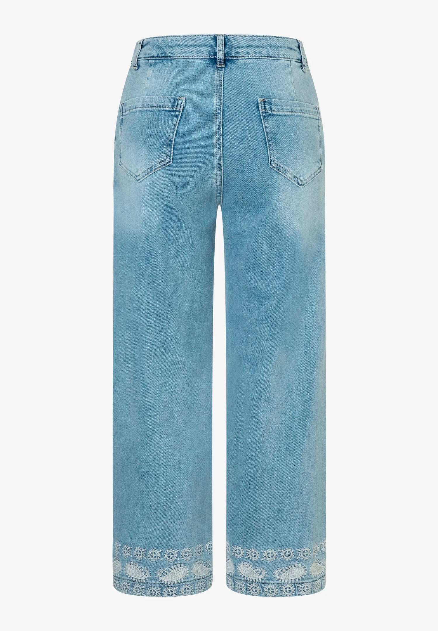 More &amp; More Light Blue Denim Women Jeans with Embroidery At The Hem SKU: 61044250_0961 Image 05
