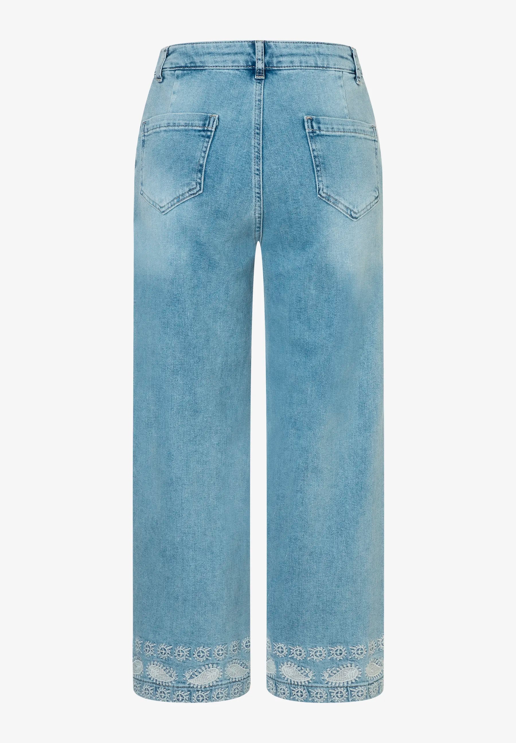 More &amp; More Light Blue Denim Women Jeans with Embroidery At The Hem SKU: 61044250_0961 Image 05
