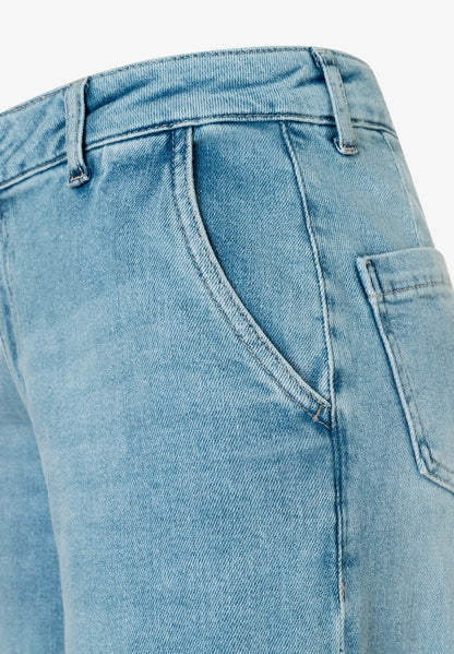 More &amp; More Light Blue Denim Women Jeans with Embroidery At The Hem SKU: 61044250_0961 Image 07