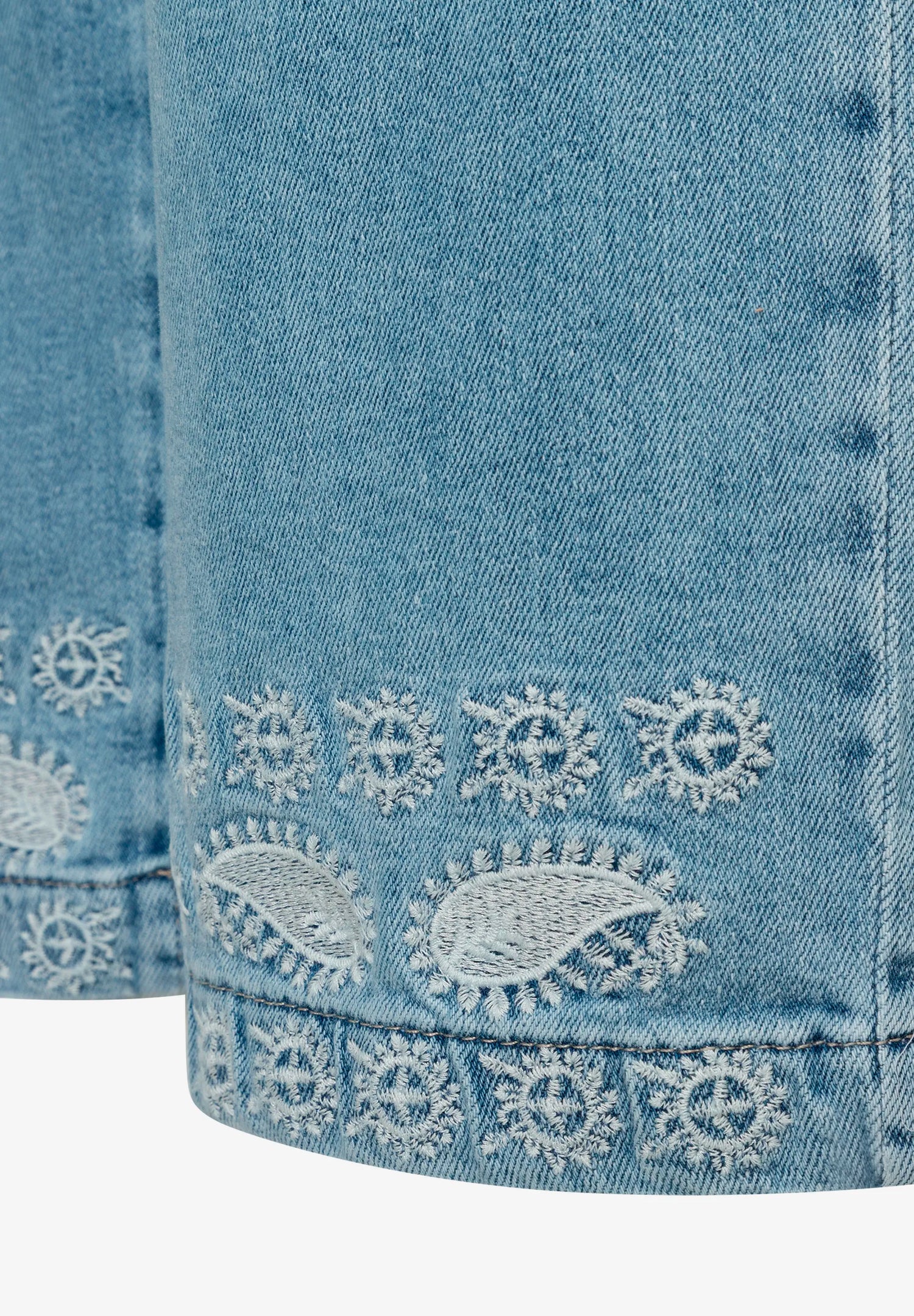 More &amp; More Light Blue Denim Women Jeans with Embroidery At The Hem SKU: 61044250_0961 Image 08