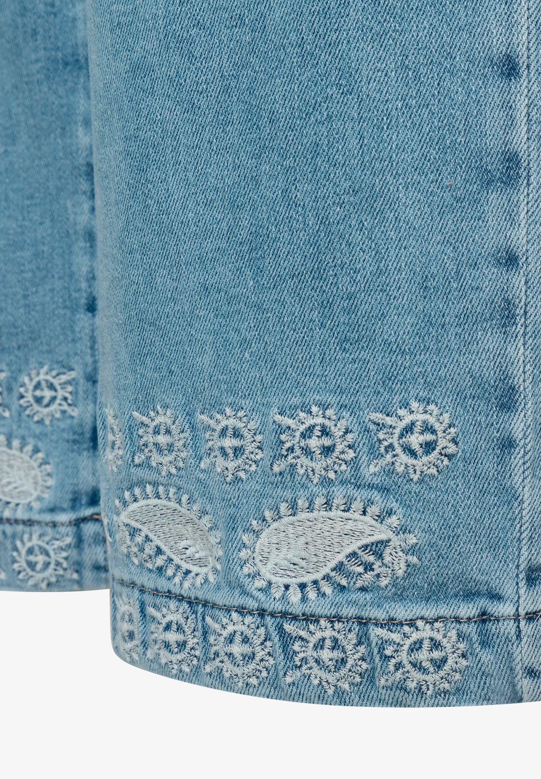 More &amp; More Light Blue Denim Women Jeans with Embroidery At The Hem SKU: 61044250_0961 Image 08