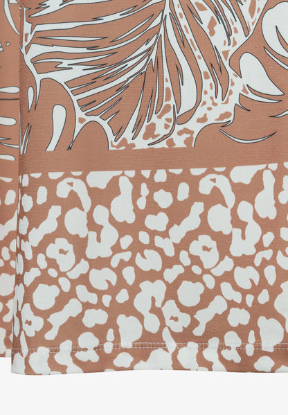 More &amp; More Twotone Leaf Print Border Women Jersey Culottes with Print SKU: 61044650_2280 Image 07