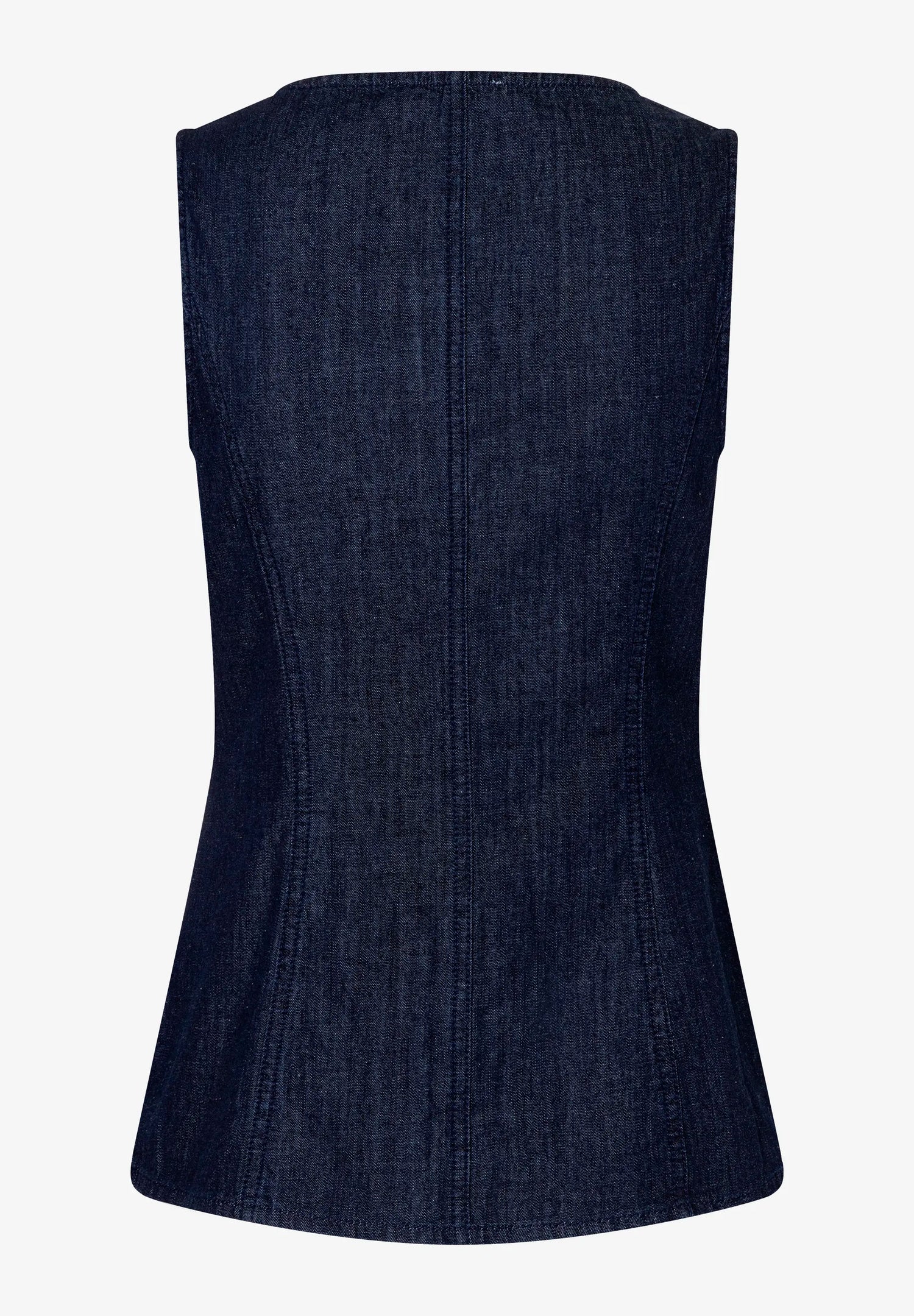 More &amp; More Dark Blue Denim Women Denim Vest SKU: 61046200_0963 Image 04