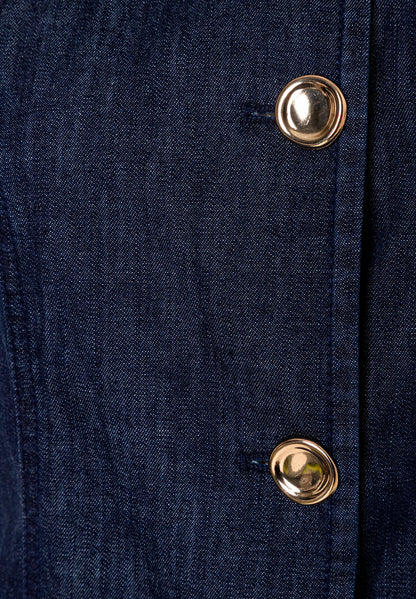 More &amp; More Dark Blue Denim Women Denim Vest SKU: 61046200_0963 Image 05