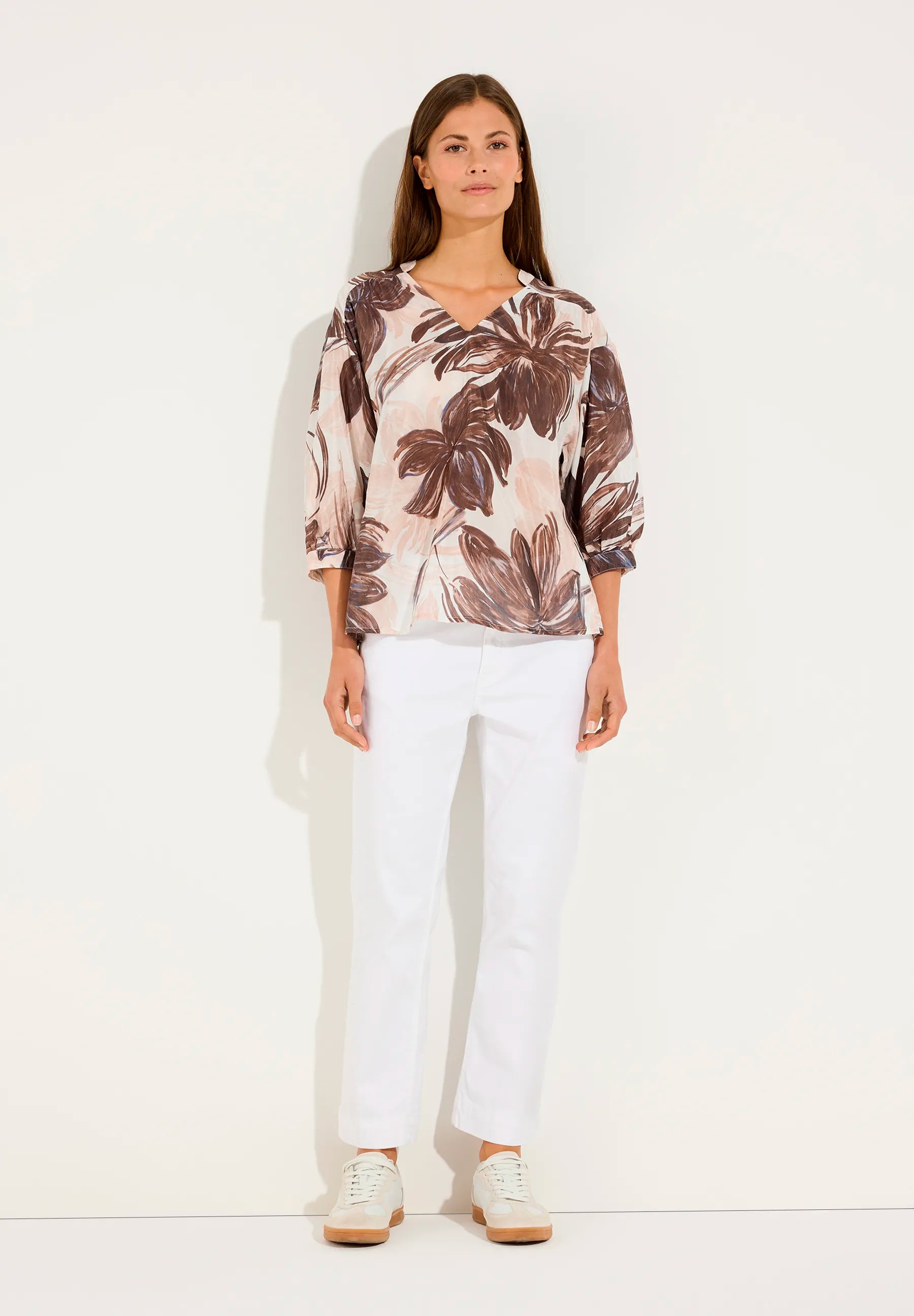 More &amp; More Brushstroke Flower Print Women Printed Blouse SKU: 61052001_5286 Image 02