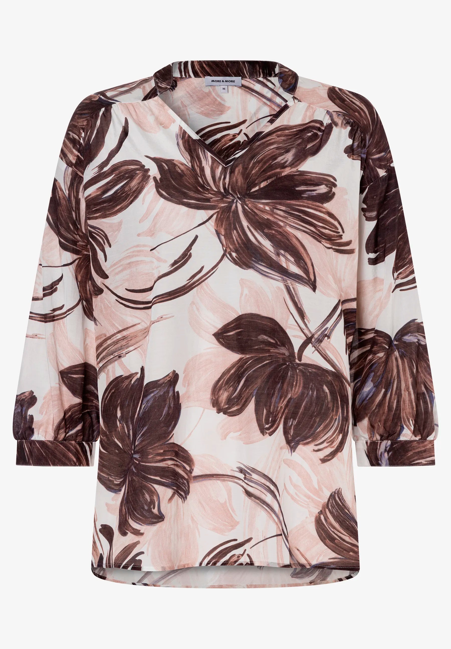 More &amp; More Brushstroke Flower Print Women Printed Blouse SKU: 61052001_5286 Image 05