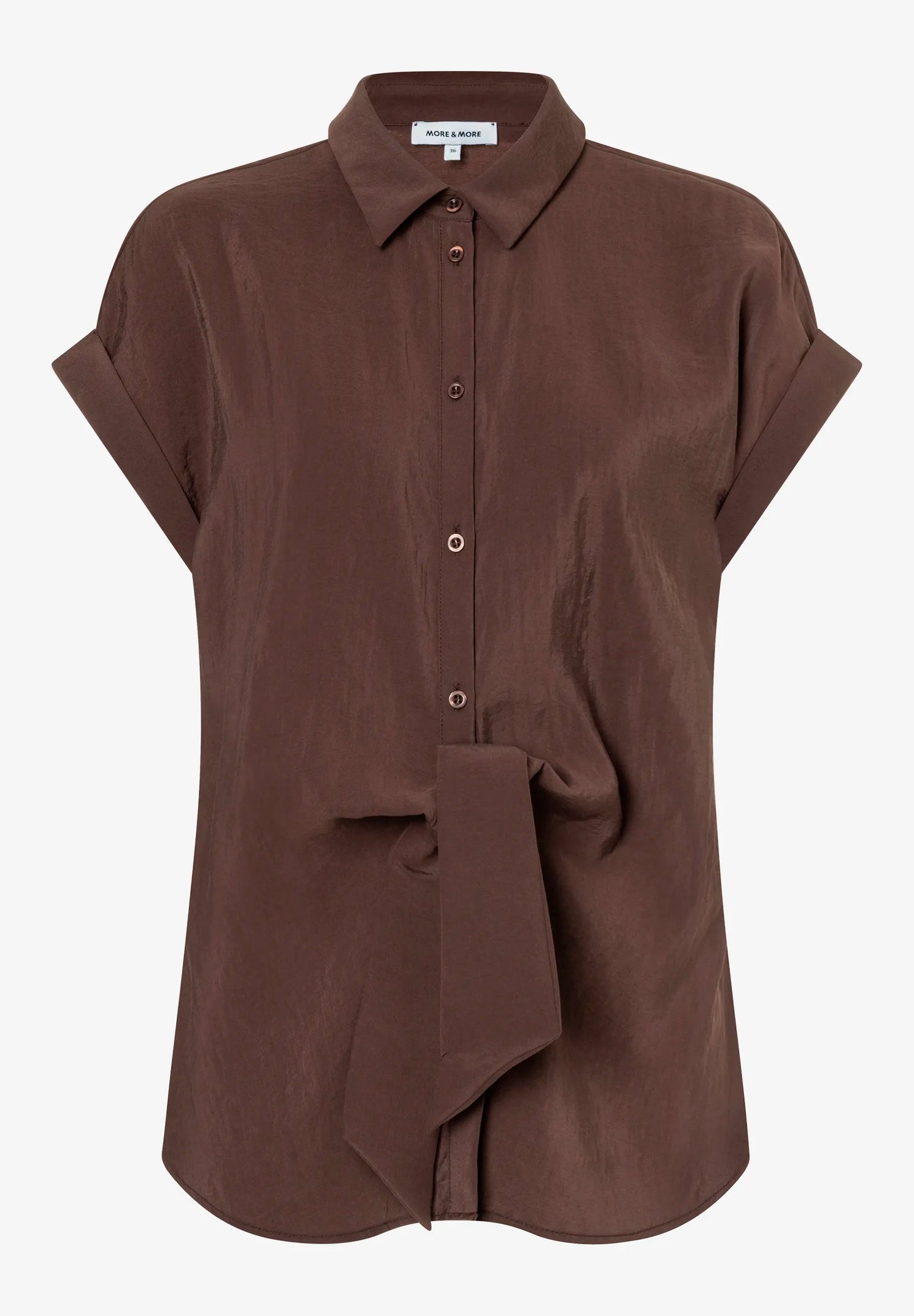 More &amp; More Cool Chocolate Women Blouse with Knot Detail SKU: 61052010_0286 Image 03