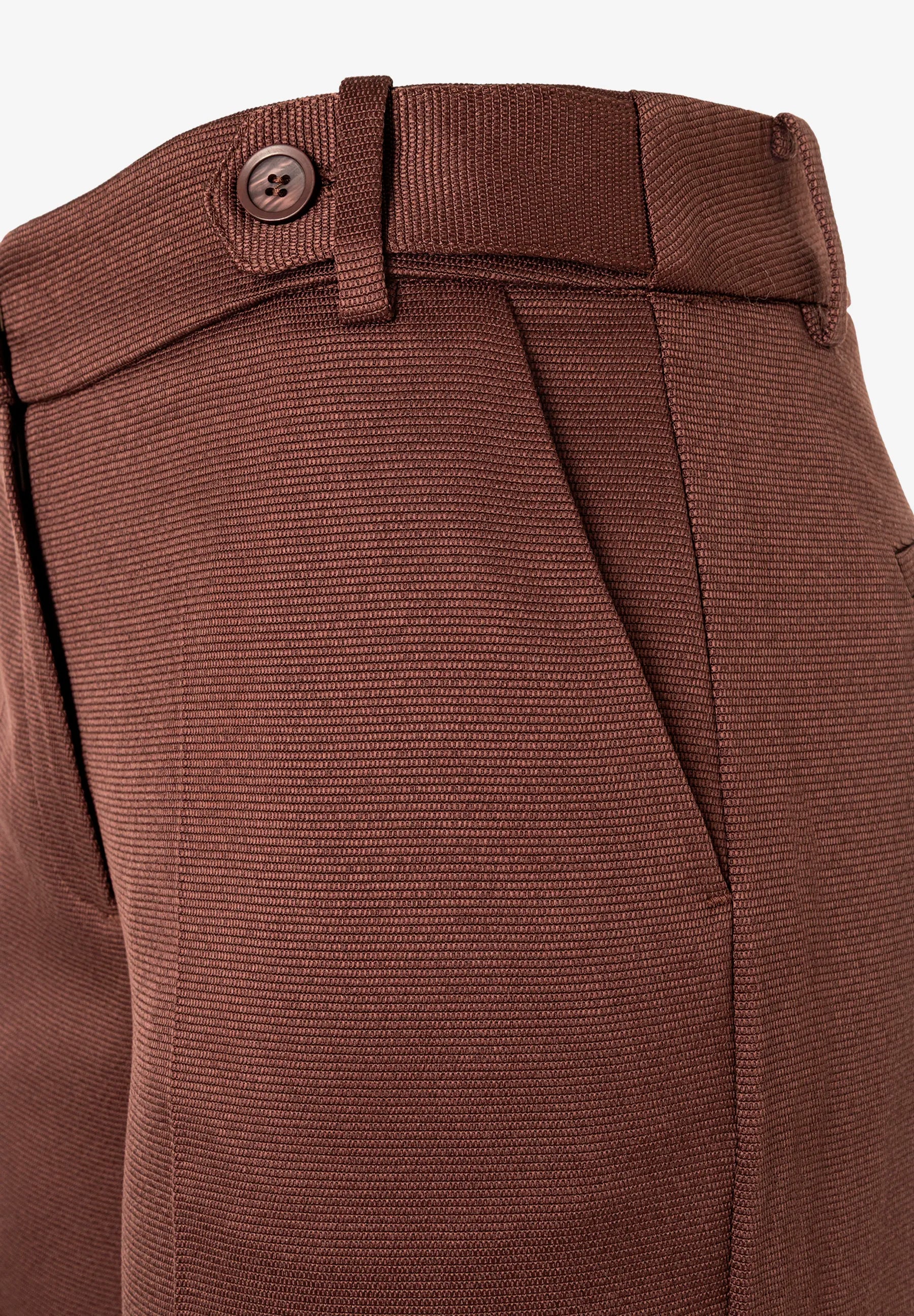 More &amp; More Cool Chocolate Women Trousers with Ribbed Texture SKU: 61054019_0286 Image 07